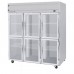 Beverage-Air HFPS3HC-1HG 3 Section Glass Half Door Reach-In Freezer - 74 Cu. Ft. / Interior - Specification Series