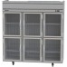 Beverage-Air HR3HC-1HG Horizon Series 78" Top Mounted Glass Half Door Reach-In Refrigerator