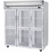 Beverage-Air HRPS3HC-1HG Horizon Series 78 Glass Half Door All Stainless Steel Reach-In Refrigerator with LED Lighting