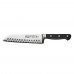 Winco KFP-70 Acero 7 Steel Santoku Knife with Black Handle