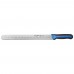 Winco KSTK-140 Sof-Tek 14 High Carbon German Steel Hollow Ground Slicing Knife with Black / Blue TPR Handle