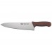 Winco KWP-100N Stal 10 Chefs Knife with Brown Handle