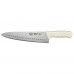 Winco KWP-101 Stal 10 Hollow Ground Chefs Knife with White Handle