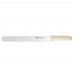 Winco KWP-122 High Carbon Steel 12 Roast Beef Slicing Knife with White Polypropylene Handle