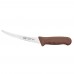 Winco KWP-60N Stal 6 Curved Boning Knife with Brown Handle