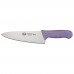 Winco KWP-80P 8 Allergen Free Purple Handle Stainless Steel Chefs Knife