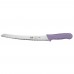 Winco KWP-91P Stal 9.5 Allergen Free Steel Curved Bread Knife With Purple Handle