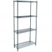 14D x 48L x 64H Green Epoxy Wire Shelving Kit, 4-Shelf, NSF Listed