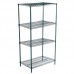 21D x 36L x 64H Green Epoxy Wire Shelving Kit, 4-Shelf, NSF Listed