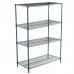 21D x 48L x 64H Green Epoxy Wire Shelving Kit, 4-Shelf, NSF Listed