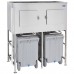 Manitowoc LBCS1360 60" 772 lb. Large Bin Cart System with 2 Polyethylene Ice Carts (207 lb. capacity) - 26 Cu. Ft.