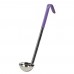 Winco LDC-2P 2 oz Allergen Free Stainless Steel One-Piece Ladle with Purple Handle