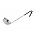 Winco LDCN-8K8 oz Prime One-Piece Stainless Steel Ladle with Black Handle