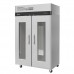 Turbo Air M3H47-2-G-TS M3 Series 52 Reach-In Two-Section Glass Door Heated Cabinet w/ Universal Tray Slide - 43 Cu. Ft.