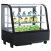 WowShowcase MDC100 27" Black Countertop Refrigerated Curved Glass Bakery Display Case with LED Lighting