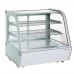 WowShowcase MDC121-W 28" White Countertop Refrigerated Curved Glass Bakery Display Case with LED Lighting