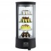 WowShowcase MDCR78 Black Countertop Rotating Refrigerated Bakery Display Case with LED Lighting