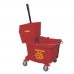 Winco MPB-36R 36 Qt. Plastic Red Mop Bucket with Wringer