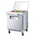 Turbo Air MST-24S-N6 M3 Series 24 Clear Lid Solid Door Sandwich/Salad Unit with 6-Pan Top - 3 Cu. Ft.