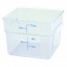 Winco PCSC-12C 12 Qt. Clear Square Polycarbonate Food Storage Container with Blue Gradations