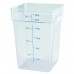 Winco PCSC-22C 22 Qt. Clear Square Polycarbonate Food Storage Container with Blue Gradations