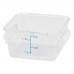 Winco PCSC-2C 2 Qt. Clear Square Polycarbonate Food Storage Container with Blue Gradations