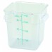 Winco PCSC-4C 4 Qt. Clear Square Polycarbonate Food Storage Container with Blue Gradations