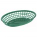 Winco PFB-10G 9-1/2 Green Premium Oval Fast Food Basket