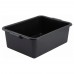 Winco PL-7K 21-1/2 x 15 x 7 Black Polypropylene Dish Box