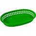 Winco PLB-G Green Oval Plastic Platter Basket, 10-3/4 x 7-1/4