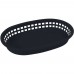 Winco PLB-K Black Oval Plastic Platter Basket, 10-3/4 x 7-1/4