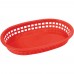 Winco PLB-R Red Oval Plastic Platter Basket, 10-3/4 x 7-1/4