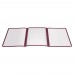 Winco PMCT-9U Burgundy Triple Fold Menu Cover, 9-1/2 x 12