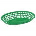 Winco POB-G Green Oval Plastic Food Basket, 10-1/4 x 6-3/4