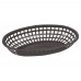 Winco POB-K Black Oval Plastic Food Basket, 10-1/4 x 6-3/4