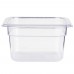 WowPrep 1/6 Size Clear Polycarbonate Food Pan, 4 Deep