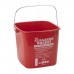 Winco PPL-3R Red Square 3 Qt. Cleaning Bucket with Handle for Sanitizing