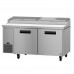 Hoshizaki PR67A 67 Steelheart Series Two-Section Pizza Prep Table with 2 Stainless Doors - 20 Cu. Ft.