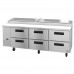 Hoshizaki PR93A-D6 93 Steelheart Series Three-Section Pizza Prep Table with 6 Drawers - 30 Cu. Ft.