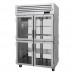 Turbo Air PRO-50-4H-G-PT Pro Series 52 Pass-Thru Two-Section Half Glass Door Heated Cabinet - 49 Cu. Ft.