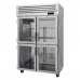 Turbo Air PRO-50-4H-G Pro Series 52 Reach-In Two-Section Half Glass Door Heated Cabinet - 48 Cu. Ft.