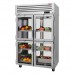 Turbo Air PRO-50-4R-G-PT-N 52 Pro Series Pass-Thru Half Glass Door Two-Section Refrigerator - 50 Cu. Ft.