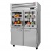 Turbo Air PRO-50R-GSH-N 52 Pro Series Reach-In Glass & Solid Half Door Two-Section Refrigerator - 51 Cu. Ft.