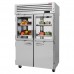 Turbo Air PRO-50R-GSH-PT-N 52 Pro Series Pass-Thru Glass & Solid Half Door Two-Section Refrigerator - 53 Cu. Ft.