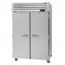 Turbo Air PRO-50R-SG-PT-N 52 Pro Series Pass-Thru Front Solid & Back Glass Door Two-Section Refrigerator - 54 Cu. Ft.