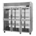 Turbo Air PRO-77-6H-G-PT Pro Series 78 Pass-Thru Three-Section Half Glass Door Heated Cabinet - 78 Cu. Ft.