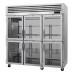 Turbo Air PRO-77-6H-G Pro Series 78 Reach-In Three-Section Half Glass Door Heated Cabinet - 74 Cu. Ft.