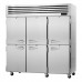 Turbo Air PRO-77-6H Pro Series 78 Reach-In Three-Section Half Solid Door Heated Cabinet - 74 Cu. Ft.