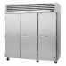 Turbo Air PRO-77F-N-AL 78 Three Section Solid All Left Hinge Door Reach In Freezer - 74.9 Cu. Ft.