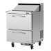 Turbo Air PST-28-D2-N Pro Series 27 Two Drawer Sandwich/Salad Prep Table with 8-Pan Top - 7 Cu. Ft.